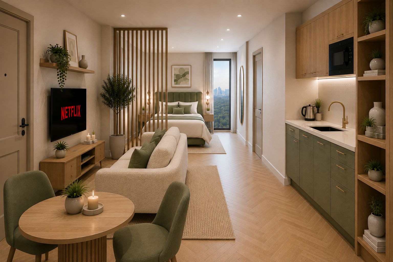 Silver Suite with dining nook and sofa bed